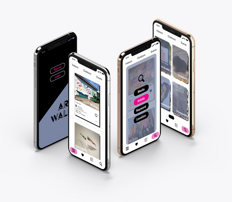 App shown in phone screens mock up